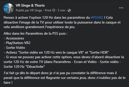 Option #PSVR2 à activer de toute urgence, sauf si vous avez une femme / un homme / un être vivant autre qui souhaite regarder votre jeu sur la TV.