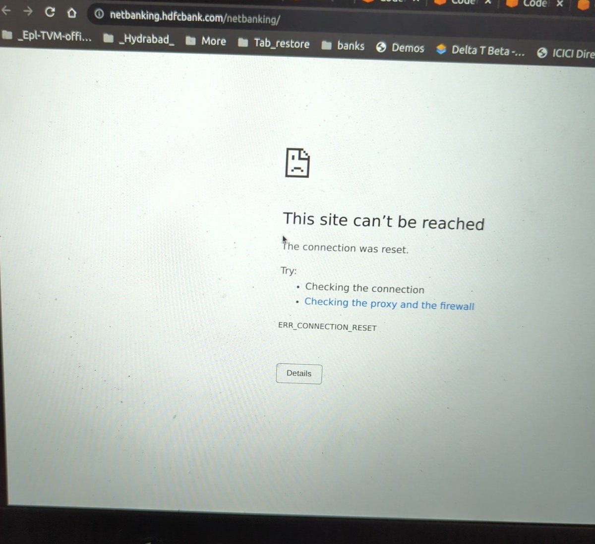 chettai's tweet photo. Anybody facing issue for hdfc bank ap or netbanking ? From last day its down for me ... @HDFC_Bank @HDFCBank_Cares #hdfcbank #hdfcdown https://t.co/AcvAE21S7z
