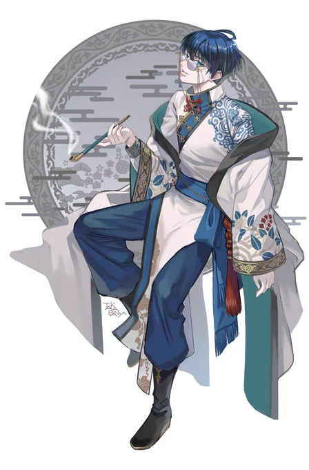 チャイナ服紬さん妄想です全身図と顔アップ 