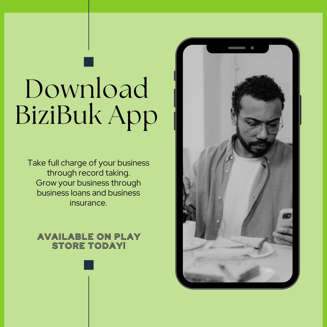 BizibukApp's tweet photo. Take charge of your business with the Bizi Buk App!
Available now on play store.
#bookkeeping #BusinessLoan #profitwithoutborders https://t.co/d5VGjgZUq4