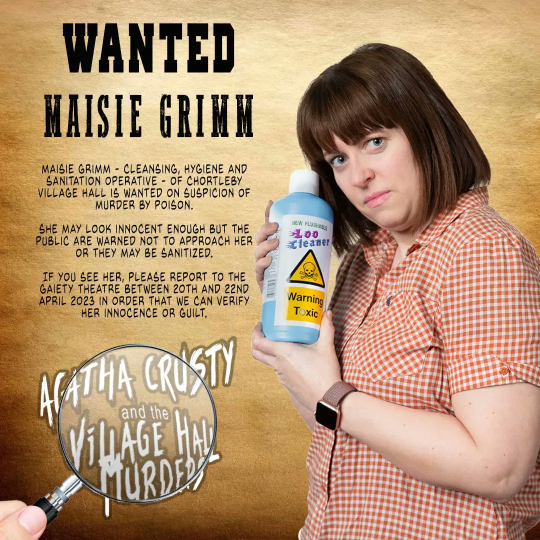 AyrFortPlayers's tweet photo. Would you trust this woman with your lavatory cleaner? Is she up to no good in your kitchen? Agatha has her work cut out for her trying to solve these murders. Can you solve it before she does? Tickets ON SALE:
https://t.co/LVnNeZZYua @AyrGaiety #localdrama #AgathaChristie https://t.co/OX9D7SskOu