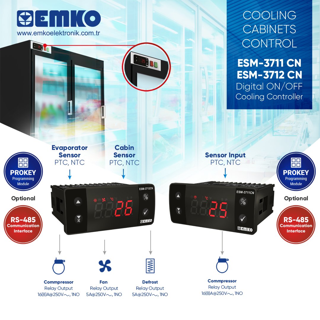 EmkoElektronik's tweet photo. Digital ON/OFF Cooling Controller
(ESM-3711CN / ESM-3712CN)
Cooling Cabinets Control
https://t.co/sYRg2JIMI1
#emkoelektronik #Kabintipibuzdolabı #esm3712cn #esm3711cn #efficiency #sustainable #innovation #foodsafety #Refrigeration #Displaycases #Environmentally https://t.co/dG7iPgBF1m