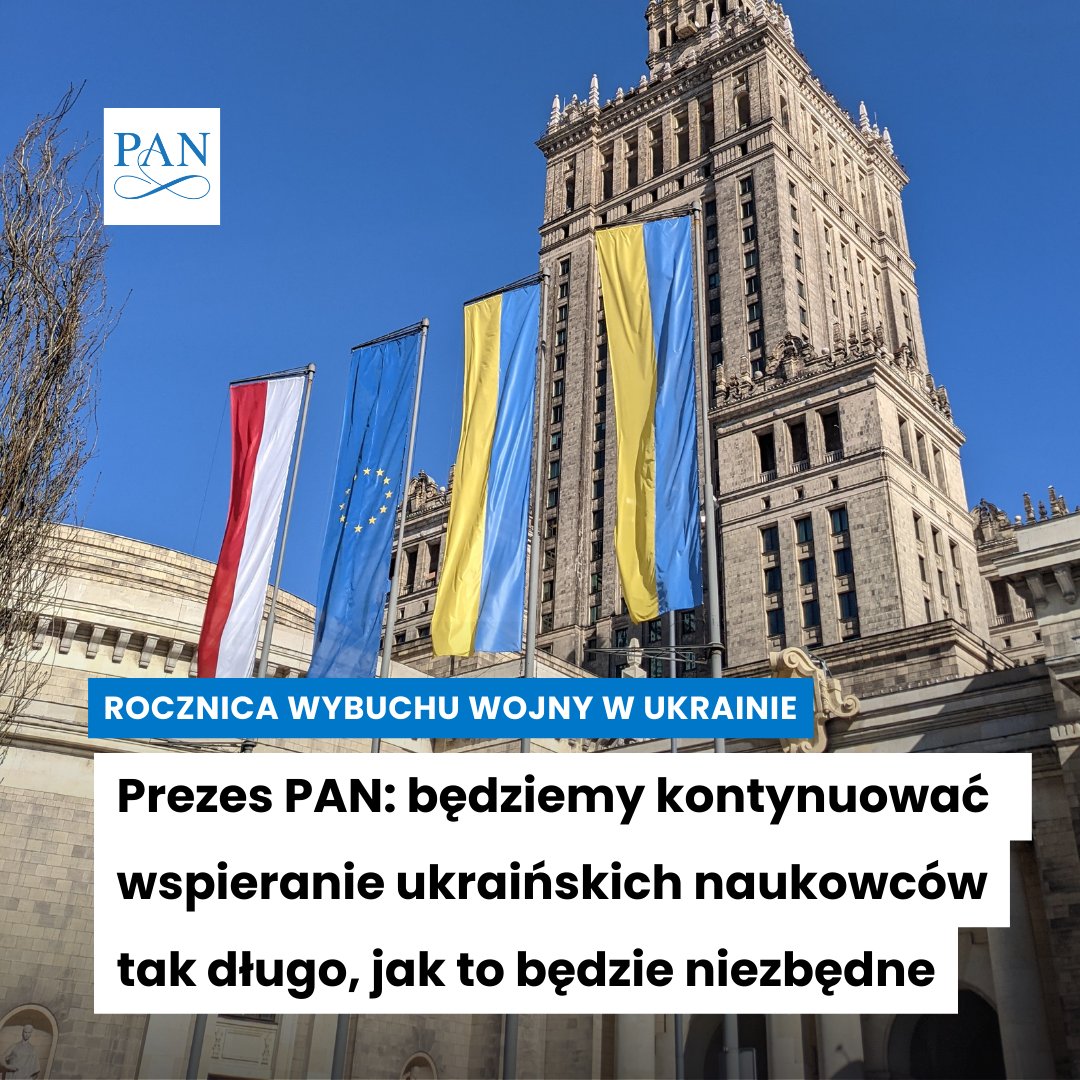 🇺🇦🇵🇱 „Głęboko wierzymy, że nieuzasadniona agresja się skończy, a #Ukraina zwycięży".

Mija rok od ataku 🇷🇺 na Ukrainę. 

Wraz z <a href="/theNASciences/">National Academy of Sciences</a> i National Academy of Sciences of 🇺🇦 dołożymy wszelkich starań, aby wciąż jak najlepiej wspierać ukraińskich naukowców w obliczu wojny.