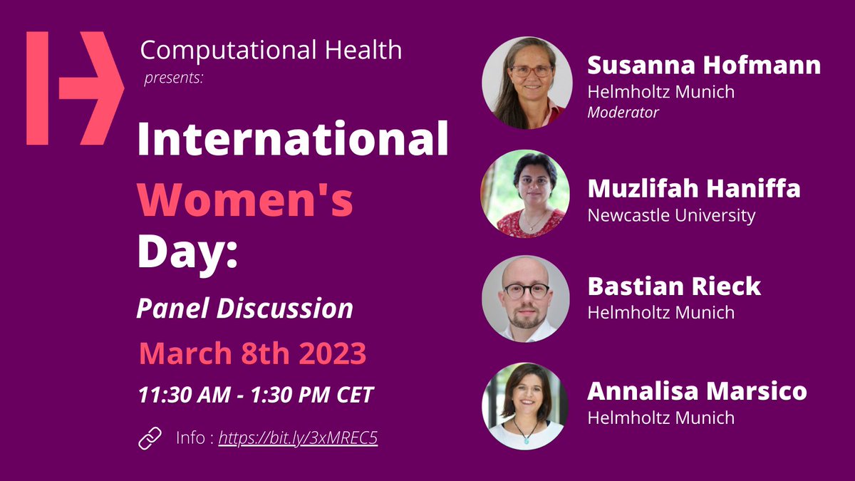 Health_talents's tweet photo. 🎉Celebrating the #WomenatHelmholtzMunich month, the @HelmholtzMunich STEM-Tisch organises a panel discussion on #InternationalWomensDay - “Towards gender #equity for advancing in academia”. 
Interested in joining the live-stream? Then please register: https://t.co/v8SiGQi2e6 https://t.co/A9QqzEgzLU