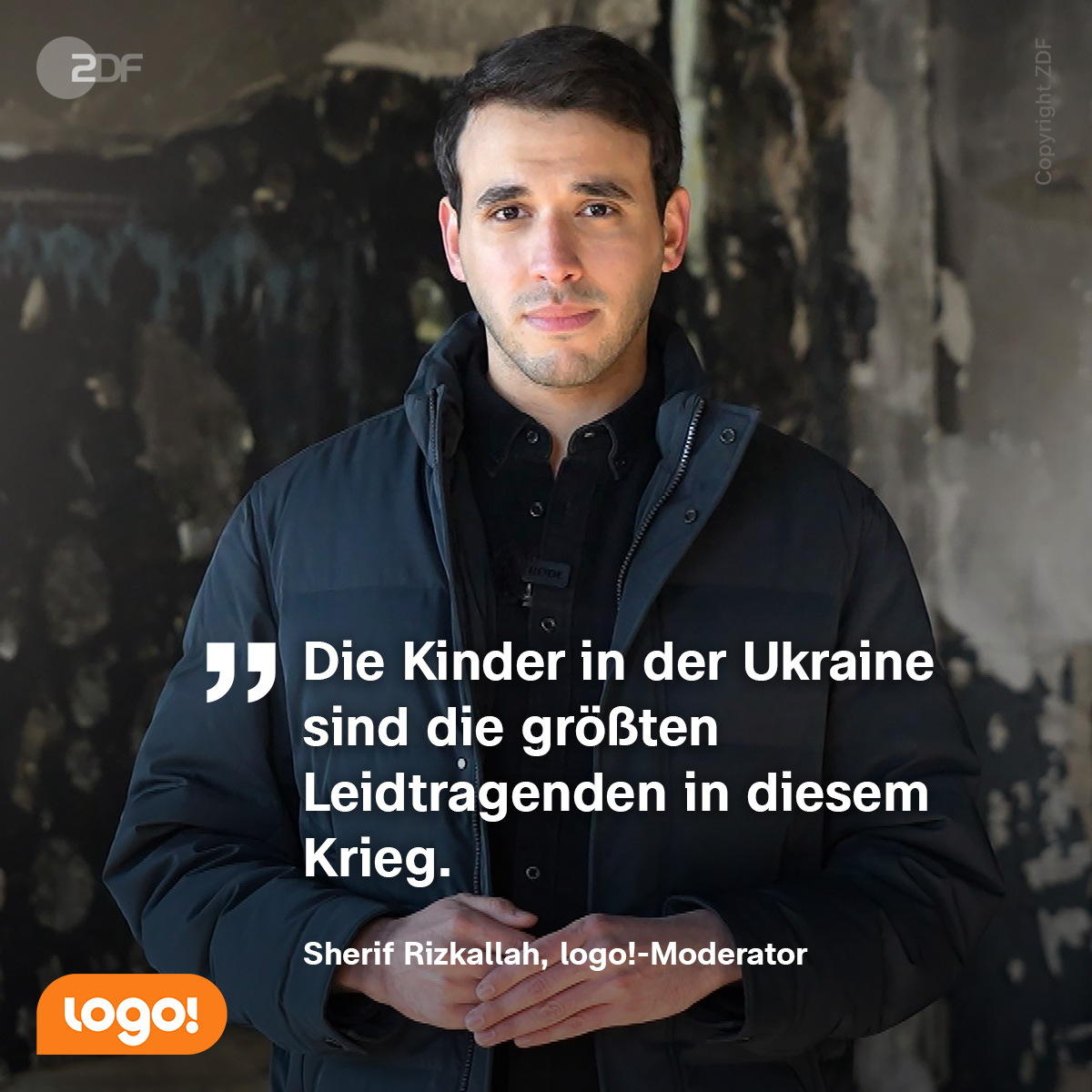 Anlässlich des Jahrestages des russischen Angriffs auf die #Ukraine am 24. Februar 2022 bereiste "logo!"-Moderator <a href="/rizkallahsherif/">Sherif Rizkallah</a> das Land. Er spricht dort mit Kindern. Wie geht es ihnen, wie hat der Krieg sie verändert, was wünschen sie sich? ⏯️  kurz.zdf.de/08hE/