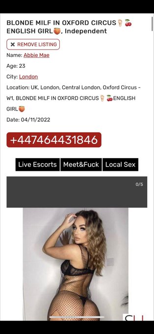 Apparently I&rsquo;m a 23 year old MILF escort..     Please feel free to contact abbie mae on the number below
