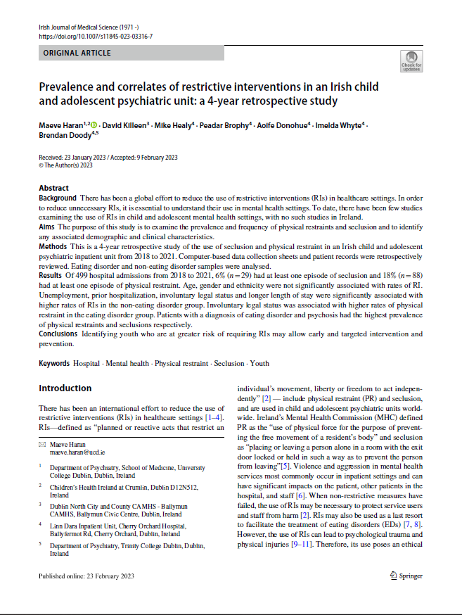 LinnDara's tweet photo. New research from #teamlinndara, as part of our restraint reduction strategy. 

Read the full open access paper here: https://t.co/HXqu7E9vpU https://t.co/wmKcUq1EYu
