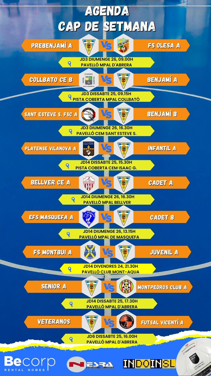 AGENDA CAP DE SETMANA 
Lee más en : futsalabrera.cat/publication/14…