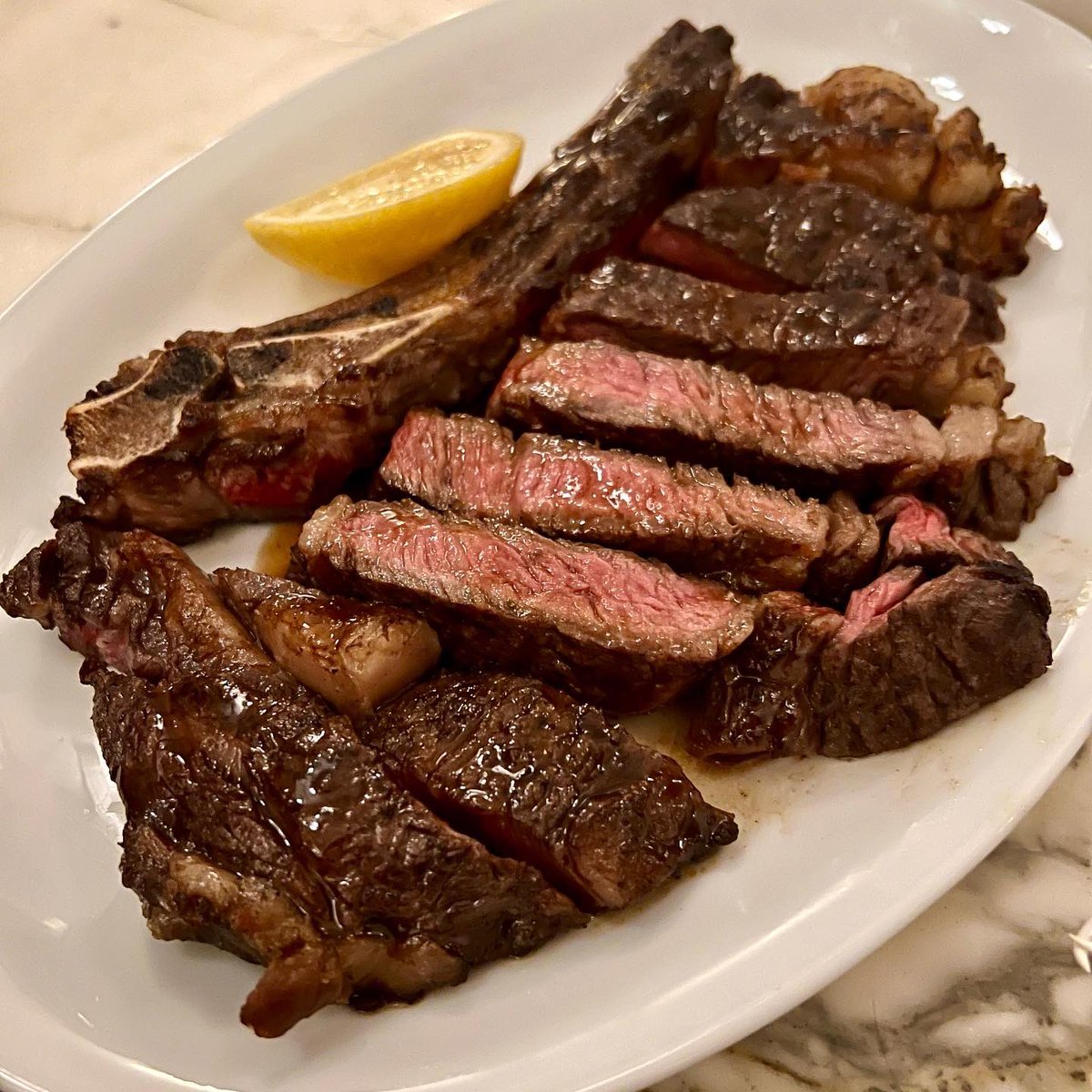 lrtpublicity's tweet photo. Preview dinner at the new Stock Market Grill @StockExHotel - including native oysters, steak tartare with beef fat yolk, Scottish langoustines and ex dairy Fresian rib eye steak https://t.co/8S5fVtfhnd