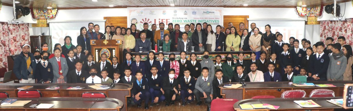 PIBGangtok's tweet photo. #ENVIS Hub at Forest and Environment Department, Government of Sikkim organized a two-day peer educator’s workshop on Zero Waste Initiatives on 23rd and 24th February 2023 at Forest Conference Hall, Deorali, Gangtok.

#environnement 
#AmritKaal 

@PMOIndia @moefcc @DGNorthEast https://t.co/bsiuQL0ICq