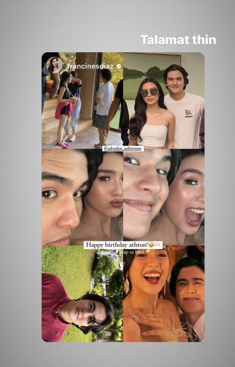 hermycarrel's tweet photo. Ashton never replied to anyone greeting him happy birthday in his IG stories except to Francine’s greetings 🫶🏻 the consistency of their “thin and thon” friendship is still there! 

 Anyways, happy birthday @_ashtonnp!

@francinecarreld | #FrancineDiaz https://t.co/CKq5NP00FW