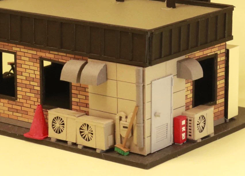 画用紙で作られた【すき家】。細部まで作りこみがすごい!
