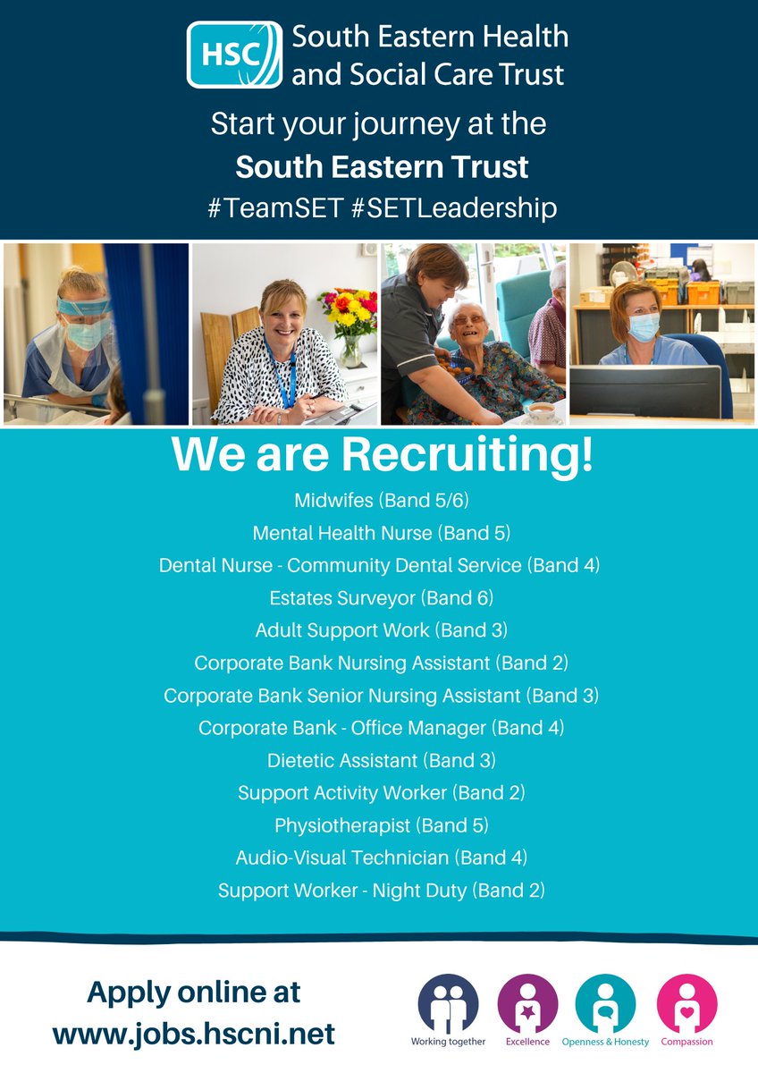 setrust's tweet photo. Check out our top jobs of the week 👇 

For all current vacancies and to apply visit: https://t.co/NqHuQKwV5K

For any queries you can contact the recruitment team on 028 9536 2998 or email recruitment.ssc@hscni.net 

#TeamSET #SETLeadership https://t.co/d7HuFGTgGh