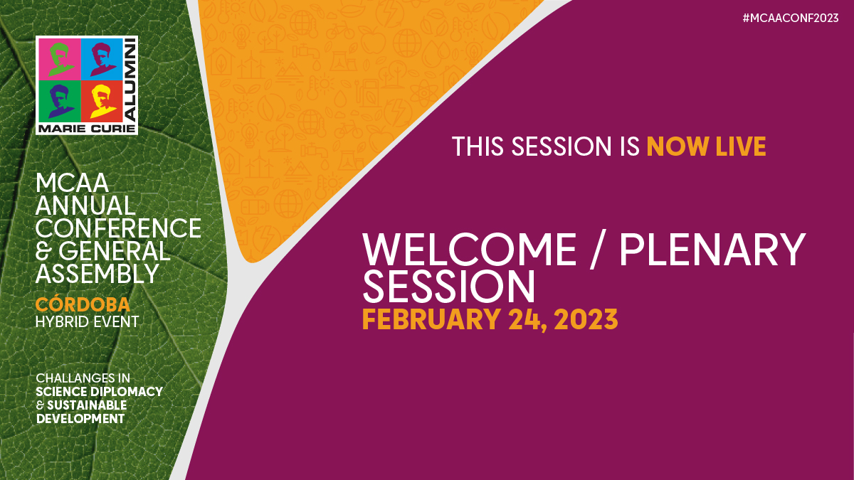 Marie Curie Alumni Association (MCAA) (@mariecurie_alum) on Twitter photo 📢 Starting now: Plenary Session!
Join the conversation with <a href="/fbajanca/">Fernanda Bajanca</a>, Peter Gluckman (<a href="/ISC/">International Science Council</a>), <a href="/mmshawrav/">Mostafa M. Shawrav</a>, <a href="/RenaudJolivet/">Renaud Jolivet</a>, <a href="/KarenStroobants/">Dr Karen Stroobants</a> and Martin Andler (<a href="/ISE_news/">ISE</a>) and interact with us!
#MCAAconf2023 📢 Starting now: Plenary Session!
Join the conversation with <a href="/fbajanca/">Fernanda Bajanca</a>, Peter Gluckman (<a href="/ISC/">International Science Council</a>), <a href="/mmshawrav/">Mostafa M. Shawrav</a>, <a href="/RenaudJolivet/">Renaud Jolivet</a>, <a href="/KarenStroobants/">Dr Karen Stroobants</a> and Martin Andler (<a href="/ISE_news/">ISE</a>) and interact with us!
#MCAAconf2023