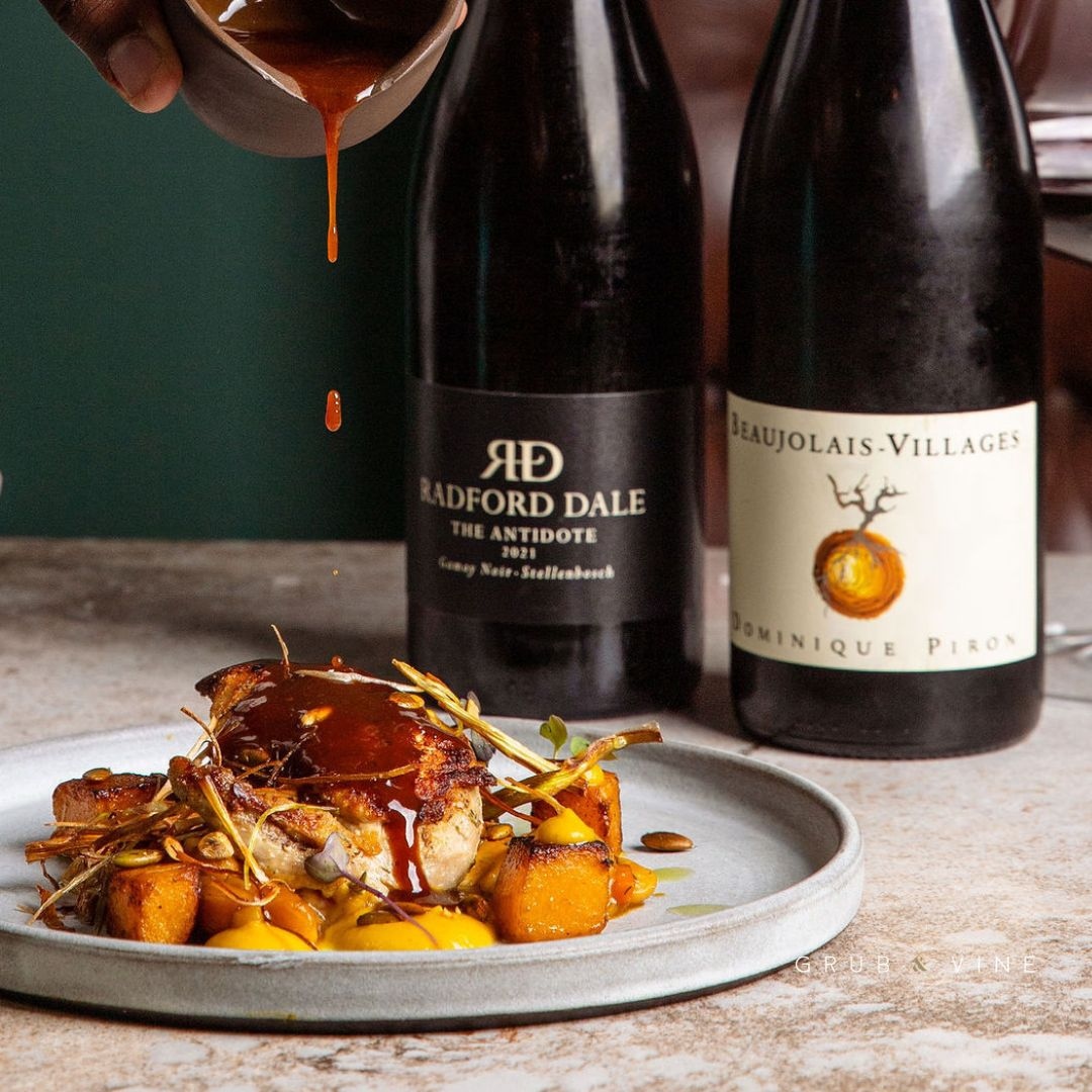 MENU DU JOUR 

Pan Roasted Baby Chicken, Confit Leg, Butternut, Butter Bean &amp; Leek, Chicken Sauce
Choose between Canapés &amp; 2 Courses for R450 or Canapés &amp; 3 Courses for R650. 

We're open from Monday to Saturday. 

Book via the link &gt; grubandvine.co.za/welcome/