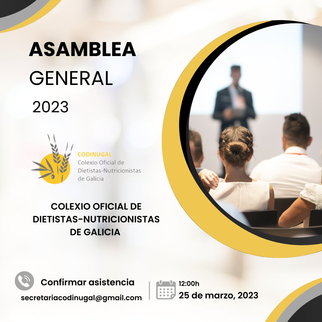 codinugal's tweet image. 📅 Asamblea general el próximo día 25 de marzo. Os esperamos!
👉 Se ruega confirmar asistencia.