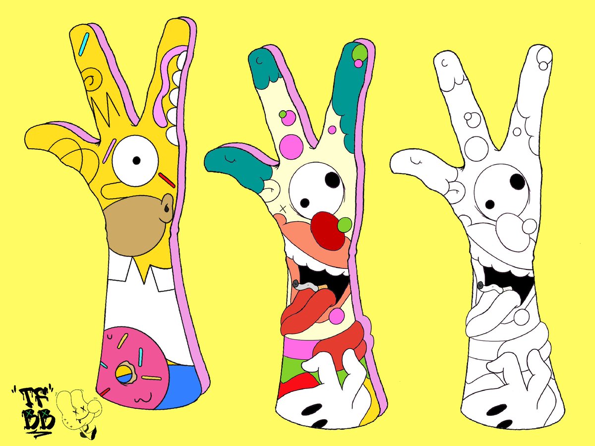 TFBangbang's tweet photo. #TheSimpsons #popart #threefinger #bangbang https://t.co/xQhlPso02V