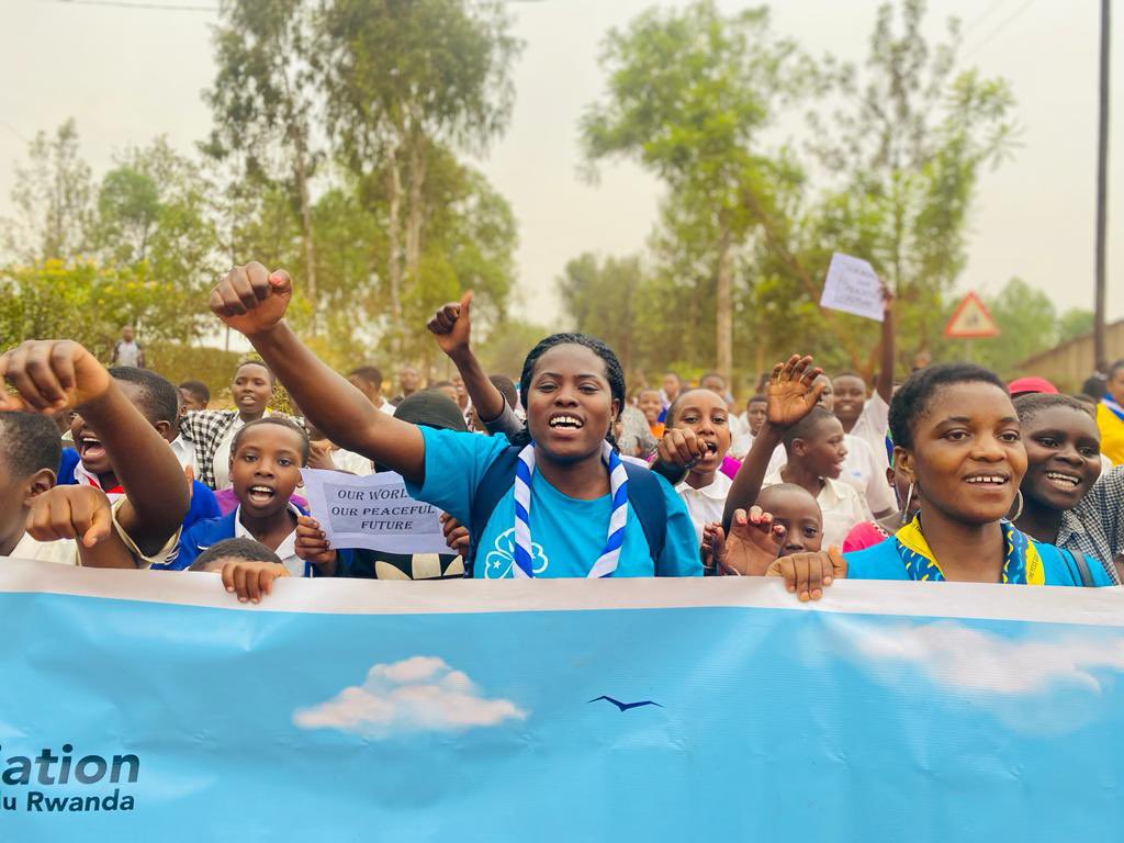guidesrwanda's tweet photo. @guidesrwanda organised a walk to raise awareness on issues related to climate change and possible solution towards them in Bugesera District. #OurWorld #OurPeacefulFuture https://t.co/lCP3ZFA07c