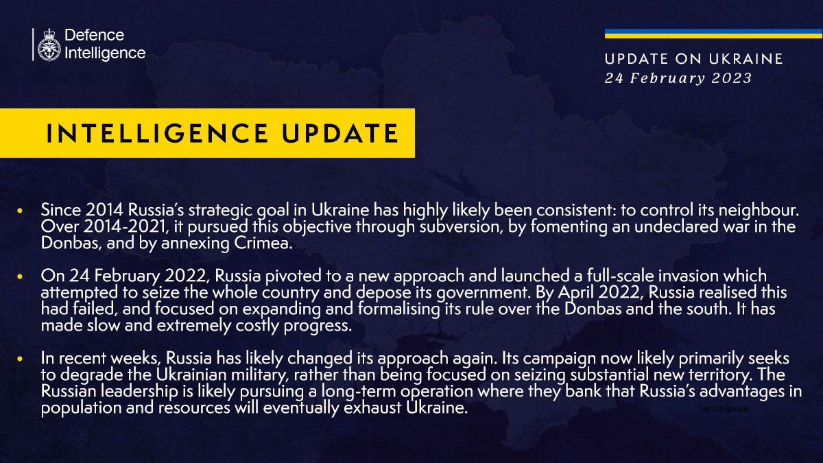 British intelligence thinks that Russia no longer hopes to seize the Donetsk and Luhansk regions by military means, but is simply trying to exhaust the Ukrainian army and economy. Russia believes it's possible due to an advantage in manpower and equipment.