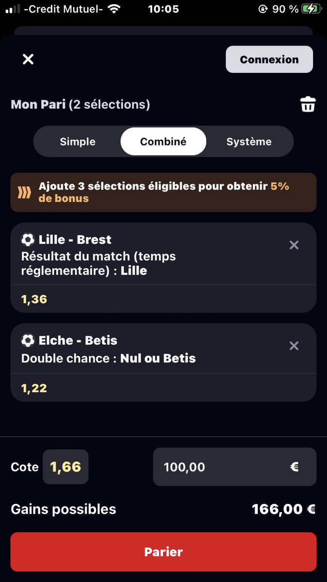 POTTERPRONO's tweet image. Combiné Football ⚽️ #TeamParieur 

#Ligue1UberEats #LaLiga 

⚽️Lille - Brest (21h00) 
⚽️Elche - Betis (21h00) 
🪄Victoire Lille + Nul ou Betis 
📊Cote -&amp;gt; 1,66 
💵Mise 100€ -&amp;gt; 166€ 

#Ligue1 #betis #LOSC #FCNantes #fcnjuve #football #prono #Pronostico #bet #Betclic #Barca