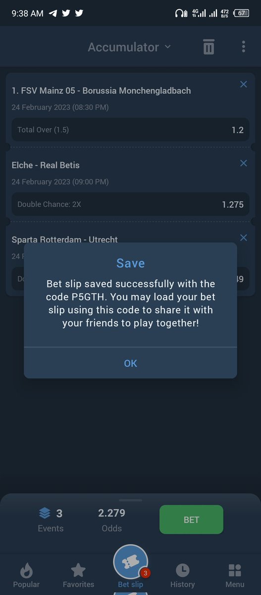 gambitoprime's tweet photo. On 1XBET

2 Odds Botd

____________________________
Don’t Have An Account?
Register Here👇👇
https://t.co/owBfQ3TCRo 

PROMO CODE: DAILYODDS
_________________________
Join Us On Telegram 👇👇
https://t.co/uRctzYtBR2 https://t.co/hGCeAlN39r