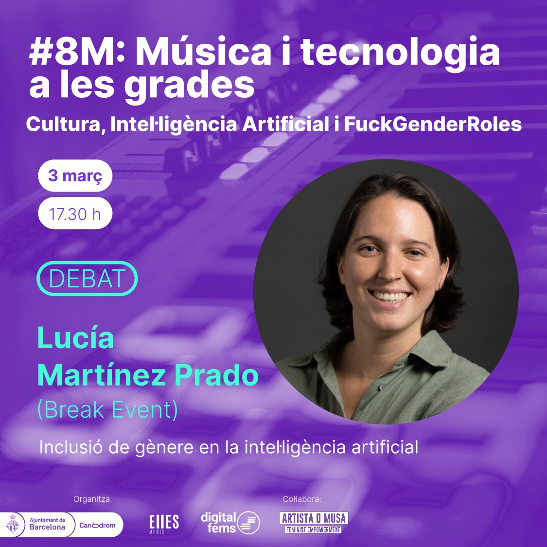 <a href="/AnaMontserratR/">anamontserrat</a> <a href="/tres14_tve/">Tres14</a> 👨🏾‍🎤Lucía Martínez Prado és directora de <a href="/Breakevent_/">Breakevent</a>, una eina que ajuda a predir l'èxit d'esdeveniments musicals.

Ha passat els últims 8⃣ anys innovant amb productes i serveis digitals sobre música, alimentació i sostenibilitat.

Inscripcions👉🏾bit.ly/Canodrom8M2023
#8MCanodrom