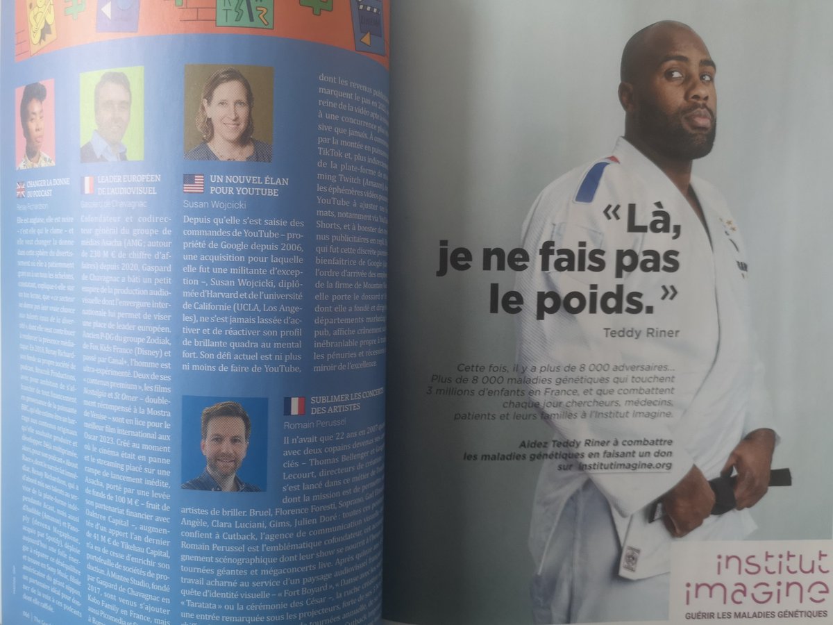 Là, il ne fait pas le poids... Merci à <a href="/TheGoodLife/">The Good Life</a>  Magazine pour cette magnifique page consacrée à l'<a href="/InstitutImagine/">Institut Imagine</a>  à travers les mots de <a href="/teddyriner/">Teddy Riner</a>  🙏 dans son édition de mars 2023 #recherche #santé #maladiesgénétiques #enfantsmalades