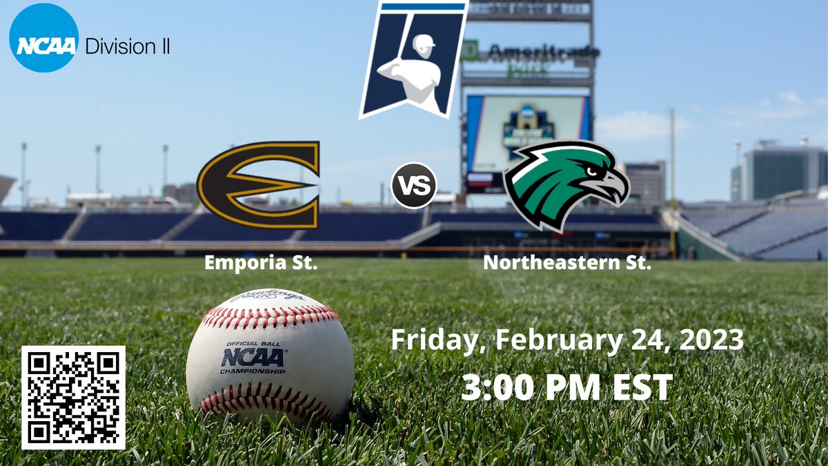baseball_dii's tweet photo. 3:00 PM EST
Emporia St. vs Northeastern St. | NCAA D II BASEBALL
🔗 https://t.co/t5WkbWfMGV
Friday, February 24, 2023
@ESUSports @ESUBaseball @CoachGHiggins @bschwartzESU @Myers12Logan @Emykes @kadynwilliams2 @alex_koelle24 @CageBombCarson @Aaron_Galli @DavidSpaffordAD https://t.co/m8lrvbuurT
