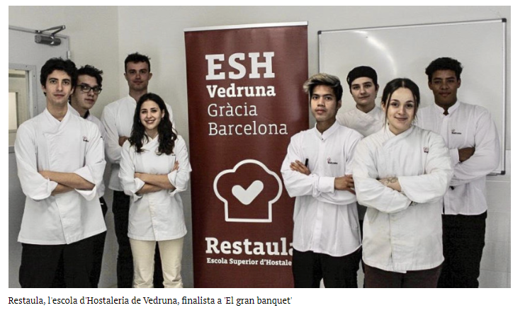 VedrunaCat's tweet photo. 🍽️ #Restaula, l'escola d'Hostaleria de @VedrunaGracia, finalista a 'El gran banquet' https://t.co/q4XLH3bj7d | @indepe_gracia #vedrunapro https://t.co/KwoQQ6RN6V