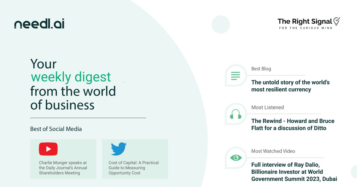 NeedlAi's tweet photo. Here's a list of our expertly curated content for the week!
#Weeklydigest #SwitchToNeedl #TheRightSignal #KnowledgeSharing #Business #Finance https://t.co/AXoiCbdYqa