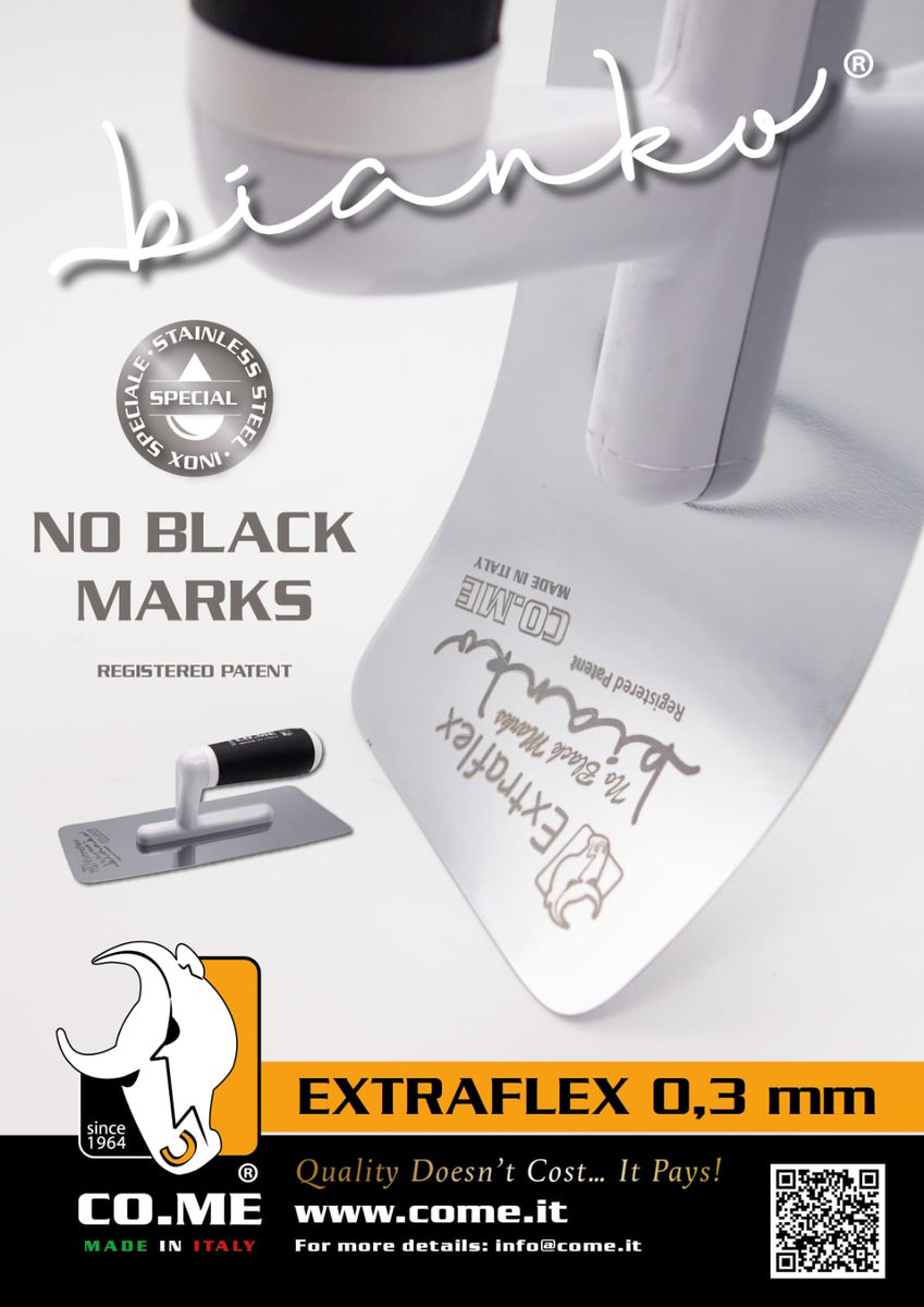 co_italy's tweet photo. When you want that white is really white, only one is the solution.. https://t.co/IABtCfQAeX! @PaintIndiaExpo
#MadeInItaly #microcementtrowels #trowels #clayplasters #handmade #Venice #paintings https://t.co/fh0dLcnoQV