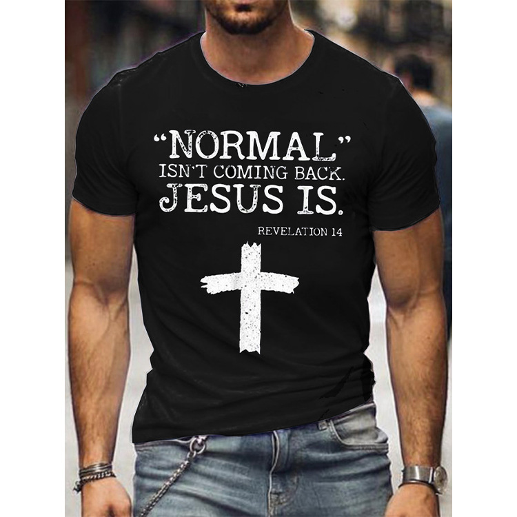 Cross Print Men's Casual T-shirt bit.ly/3klffaa #menstshirts #menswear #mensfashion #shortsleeve #causalwear #hiphoplover