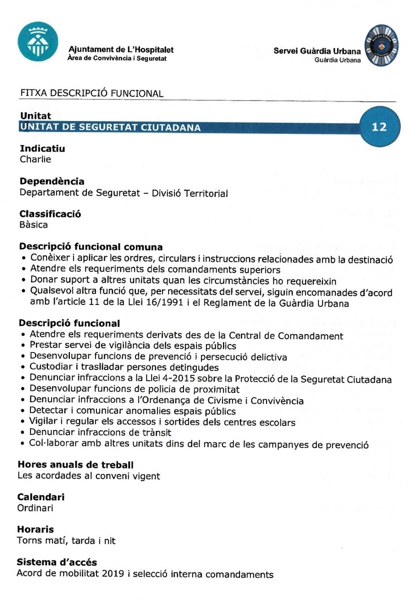 SplCme's tweet photo. La alcaldesa @nuriamarinlh no deja de decir que la seguridad ciudadana de #LHospitalet depende de @mossos y no de #GULH. Entonces ¿¿por qué Guàrdia Urbana tiene la unidad de seguridad ciudadana. Qué manera de esconder sus carencias de gestión. @pepecastrob @diba @LHAjuntament https://t.co/L3GD364las