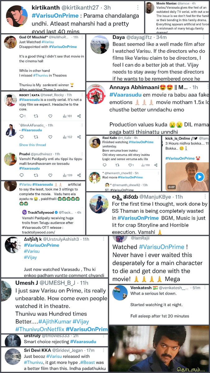 manitweets007's tweet photo. Yennada ithu 300kodiku vantha sothanai Ithuthan Vaaarisuuu 🤡😂

Becoz of mega serial content @actorvijay escaped in TN😅
#WORSTSerialVarisu
#VarisuOnPrime #Vaarasudu 

#ThunivuRealWinner 😎🔥
#Thunivu #AK62 #VarisuOnPrime https://t.co/WGI2pEdJN2