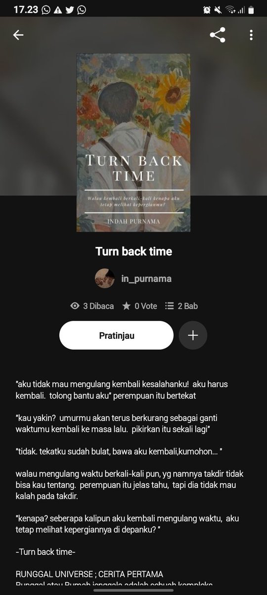 Aku mau hiatus dulu, tapi au yg di pinned aku up ke sini dulu ehehehe... aku masi buntu ide lanjutin di twt😭