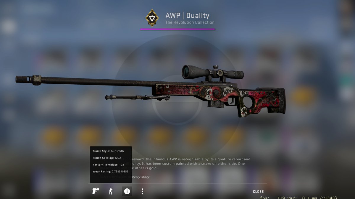 gemsrigregory's tweet photo. Just unboxed an AWP | Duality with 0.75 float, guess they fixed the float cap. https://t.co/AXwflCLJVJ