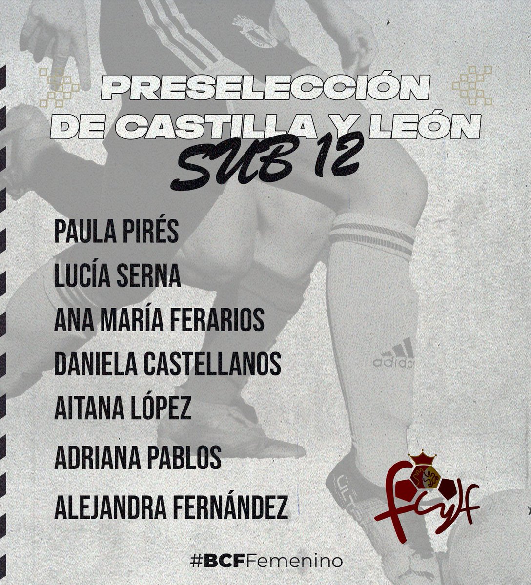 ¡Tenemos nueva cita con la <a href="/FCyLF/">RFCYLF</a>! 🏆

Esta vez, para 7️⃣ de nuestras sub-12 🙌🏻

📍Toro, Zamora

🗓️ 28.02.23

⏱️ 17:00h 

⚒️ Entrenamiento de preselección 

⚪️ ¡Enhorabuena, blanquinegras! ⚫️

#BCFFem