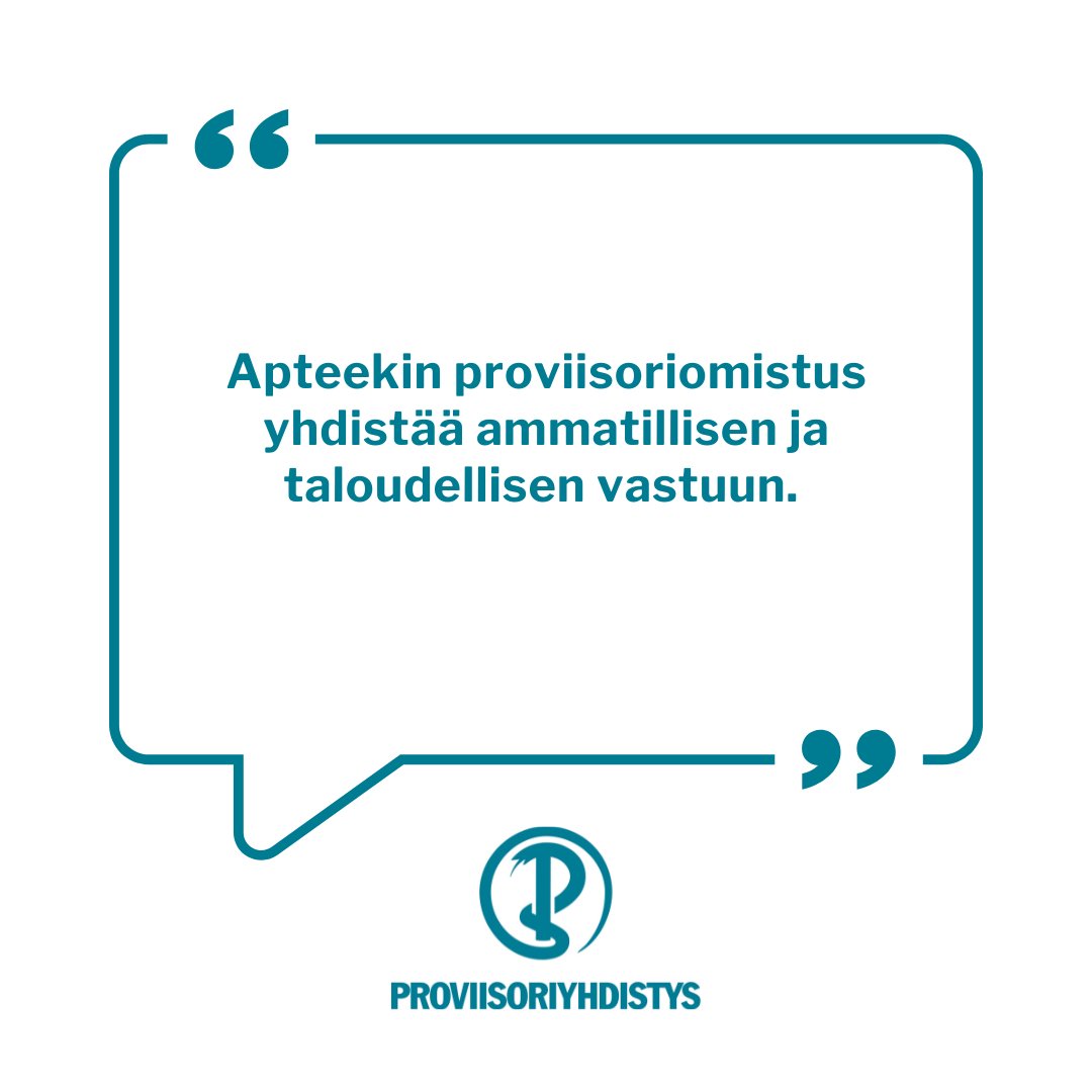 proviisorit's tweet photo. Proviisoriyhdistyksen toiminnanjohtaja ottaa blogikirjoituksessaan kantaa apteekin proviisoriomistajuuteen ja proviisorin rooliin lääkehuollon järjestämisessä ja kehittämisessä. Blogikirjoitus luettavissa: https://t.co/QrJewz9Sdd
#apteekki #apteekkitoive #proviisori https://t.co/Z0Qv5bJBix