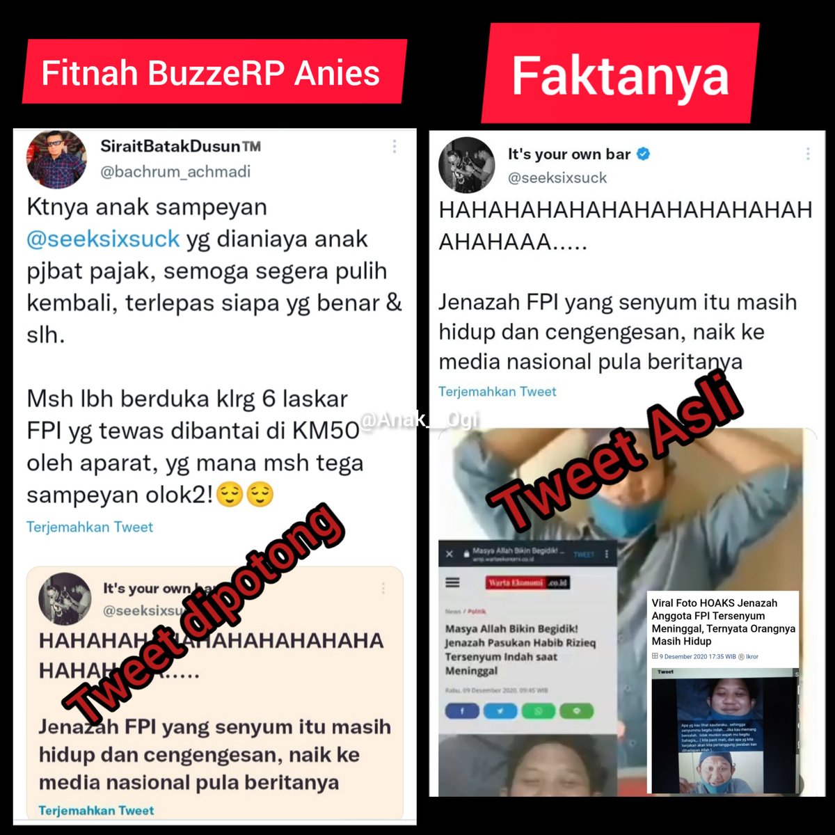 ch_chotimah2's tweet photo. @bachrum_achmadi Kamu @bachrum_achmadi motong twet dan fitnah ayah David.
@seeksixsuck sedang berduka kamu fitnah.
Wajar mereka marah, yg kamu fitnah pengurus @gp_ansornu.
BuzzeRP @aniesbaswedan memang ga pny otak dan hati. https://t.co/K6M9P7Ou0J