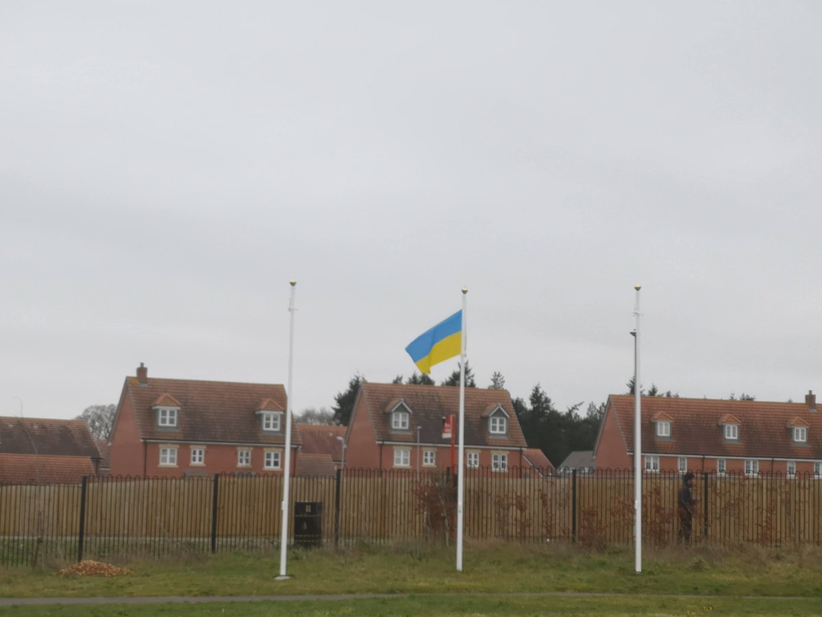 Today we are flying the Ukrainian flag, observing the one minute silence and sending our thoughts and prayers to the people of Ukraine #StandWithUkraine <a href="/DSATStPeter/">St Peter's CE Primary Academy</a> <a href="/dsat/">Dan Sattler</a>