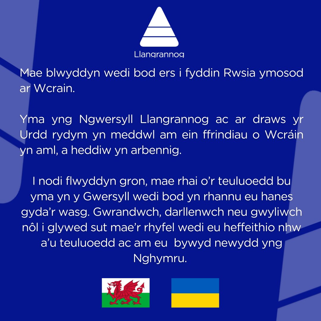 llangrannog1932's tweet photo. 💙💛

Mae blwyddyn wedi bod ers i fyddin Rwsia ymosod ar Wcrain. 

🇺🇦 Cantores o Wcráin yn canu i ddiolch am gefnogaeth Cymru:  https://t.co/5F4vFFp4cQ 

🇺🇦 Albina, Nataliia a Luda - @DechrauCanu - Nos Sul am 7.30yh ar @S4C  

🇺🇦 Marta - Sawl cyfweliad ar Global Radio https://t.co/lmTSOpFphu