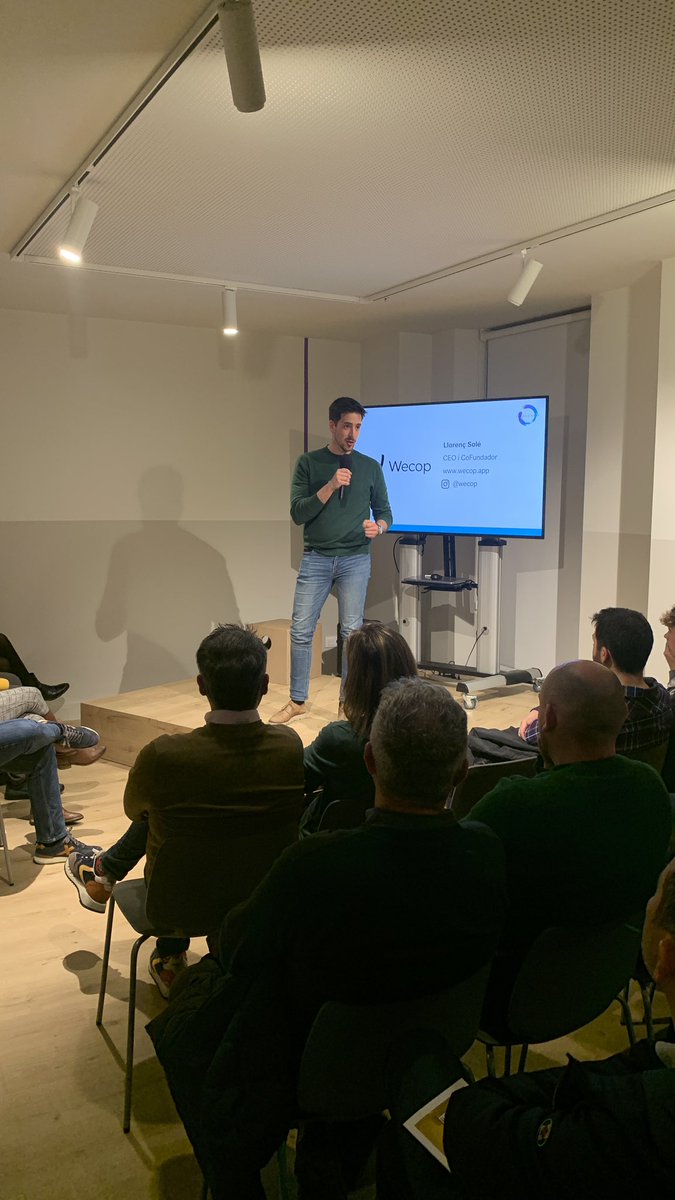 mentyco's tweet photo. Ayer en el encuentro mensual de @GironaNext nuestros clientes Lapona, @Undarius_cat i Wecop presentaron su Pitch delante de mas de 100 personas. https://t.co/nEk3oegH7c