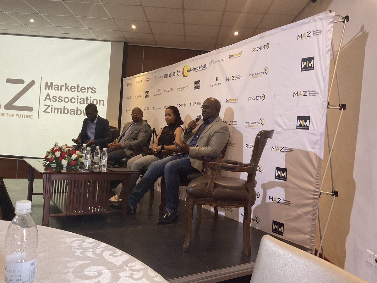 lkazhanje's tweet image. @MarketersZim  Business Review Panel discussion on the Advertising landscape with 
@BachiSapi  @MapumaNkosana , @deketekepiki moderated by @joelgombera
