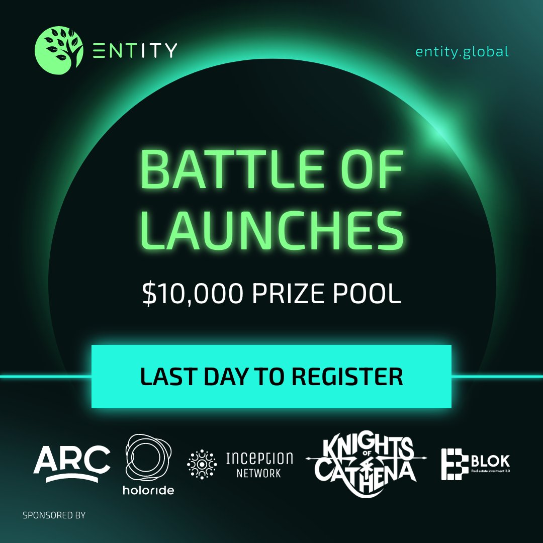 The Battle of Launches is heating up, and you don't want to be left behind!

Join the Entity Astronauts in Phase 1 by registering at the link below.

Don't wait, sign up now for a chance to win from a $10,000 prize pool.

✍️docs.google.com/forms/d/e/1FAI…
#MultiversX #EntityFinance