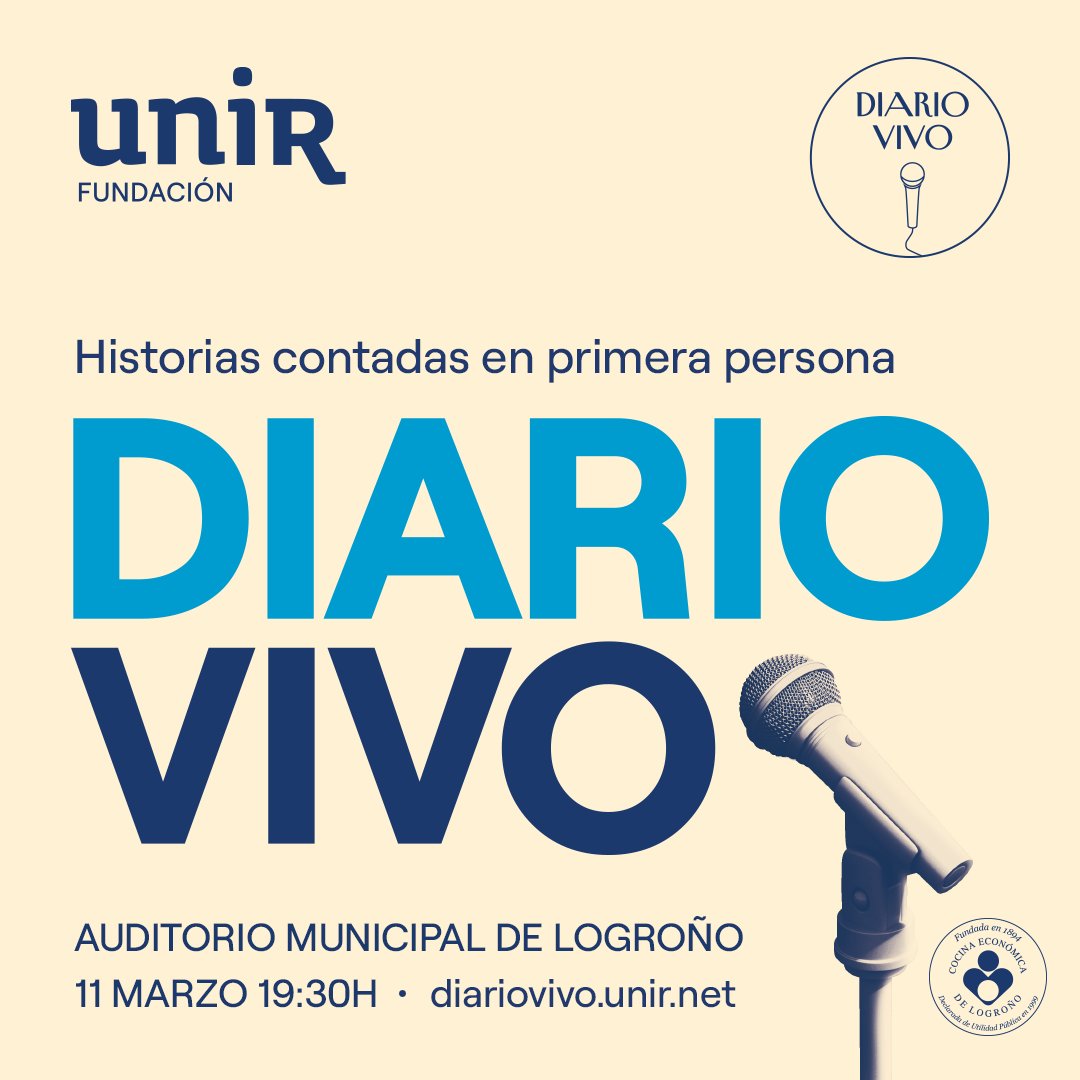 AHORA | Fundación <a href="/UNIRuniversidad/">Universidad Internacional de La Rioja (UNIR)</a> y <a href="/diariovivo_/">Diario Vivo</a> presentan en rueda de prensa el espectáculo de #periodismo en directo #DiarioVivo, cuya recaudación irá destinada a la Cocina Económica de #Logroño.

➕Más información y entradas: diariovivo.unir.net