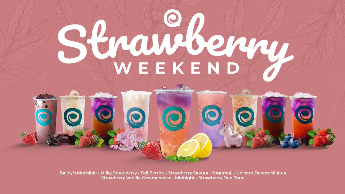 papiteaph's tweet photo. What's your favorite? Comment below!

It's another Papitea Weekend at Greenfield! Here's some delightful and delicious Strawberry flavors for you to enjoy! 🍓🥤🧋🦋

QRT and get a chance to win FREE 22OZ PAPITEA DRINK of your choice!

#PapiteaAtGF
#StrawberryWeekend https://t.co/Z6SSD8b8cO