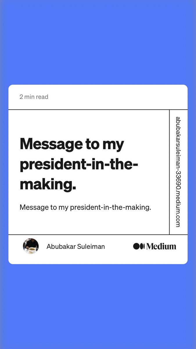 Abubakar Suleiman - previously blue ticked tweet media