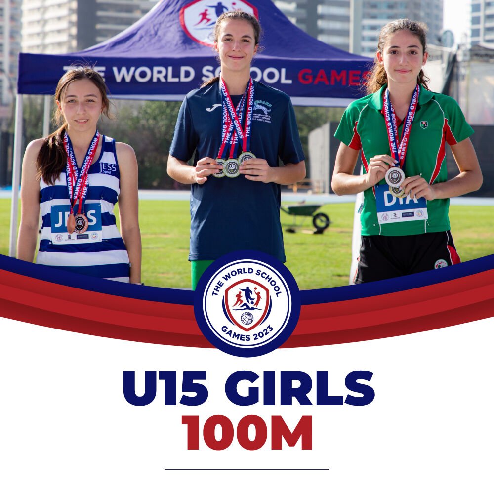 𝗣𝗢𝗗𝗜𝗨𝗠 𝗣𝗢𝗦𝗜𝗧𝗜𝗢𝗡𝗦 🏅 

Congratulations to the podium finishers for the girls track!

𝗨𝟭𝟱 𝟭𝟬𝟬𝗺
🥇 Tia Kenza Scatigna-Gianfagna (ACS)
🥈 Maria Francisca Vale (DIA)
🥉 Ana Sofia Cornejo (JESS)