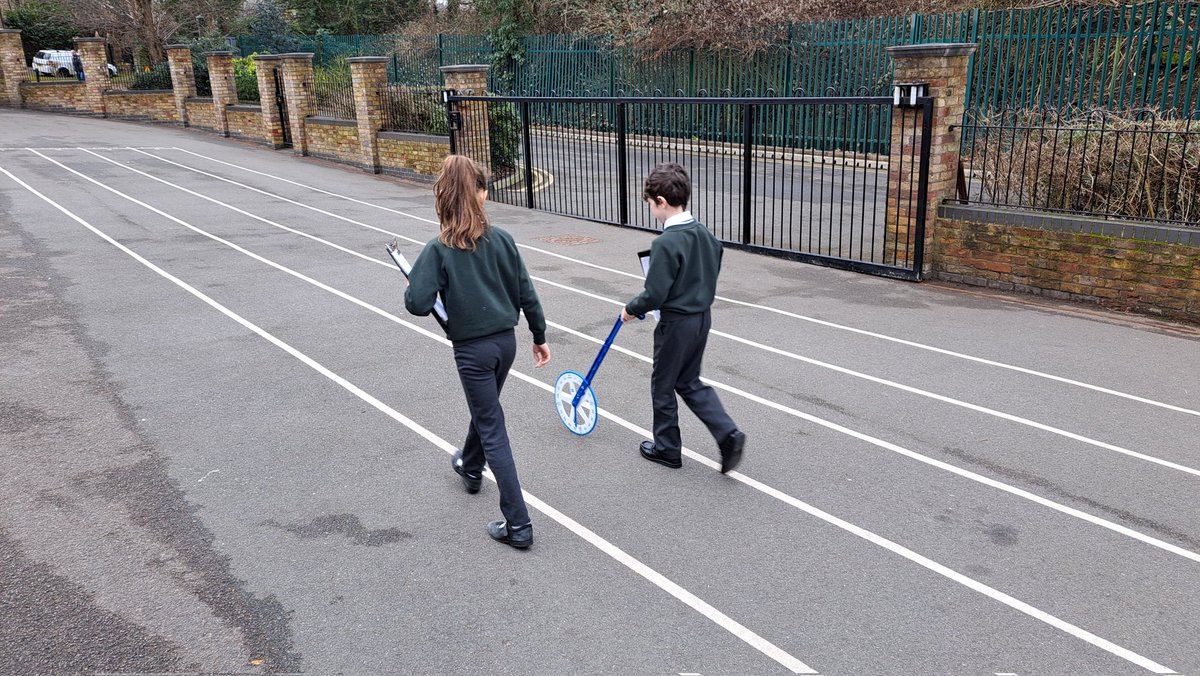 HamiltonAcadY4's tweet photo. This week we've been learning about standard units of measurement. Here we are estimating and measuring distances in the playground! https://t.co/59BUGphRD3