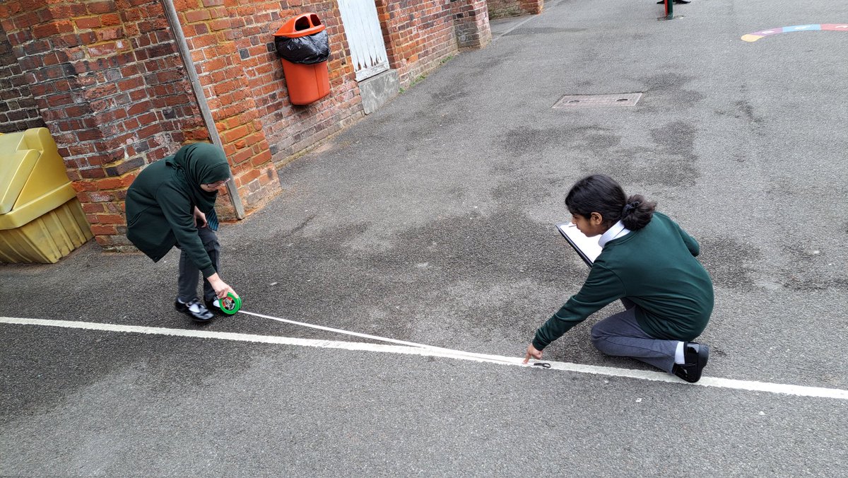 HamiltonAcadY4's tweet photo. This week we've been learning about standard units of measurement. Here we are estimating and measuring distances in the playground! https://t.co/59BUGphRD3